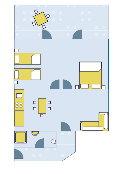 Schema essenziale dell'appartamento - 3 - 4+2